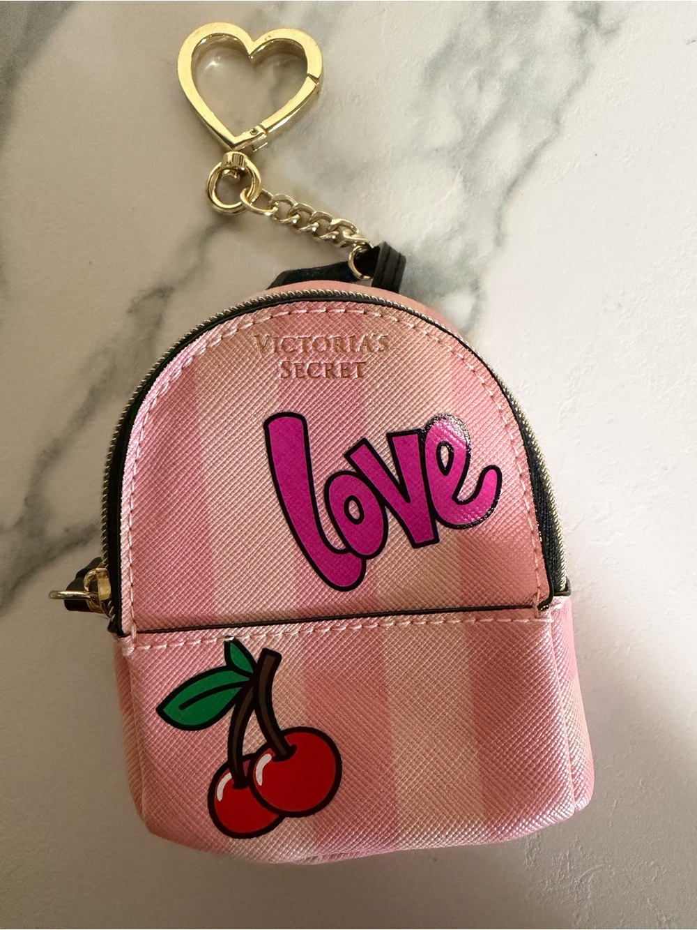 Victoria's Secret Pink Cherry 'Love' Mini Backpack Keychain
